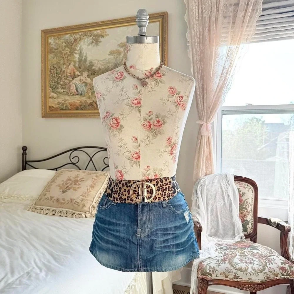 leopard statement belt  y2k leopard‎ print stretch belt